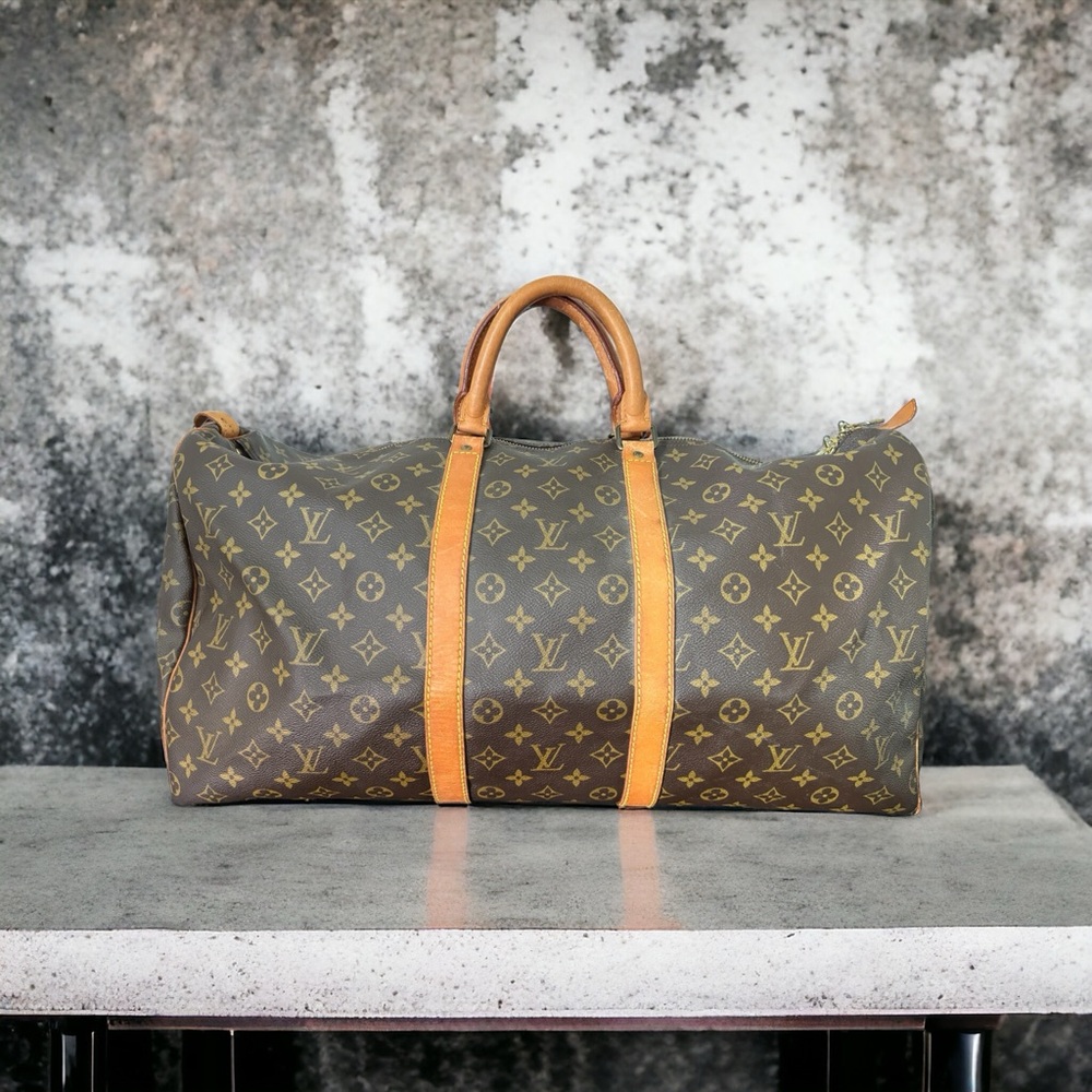 (SOLD) Louis Vuitton Keepall 55 Brown Monogram Travel Bag